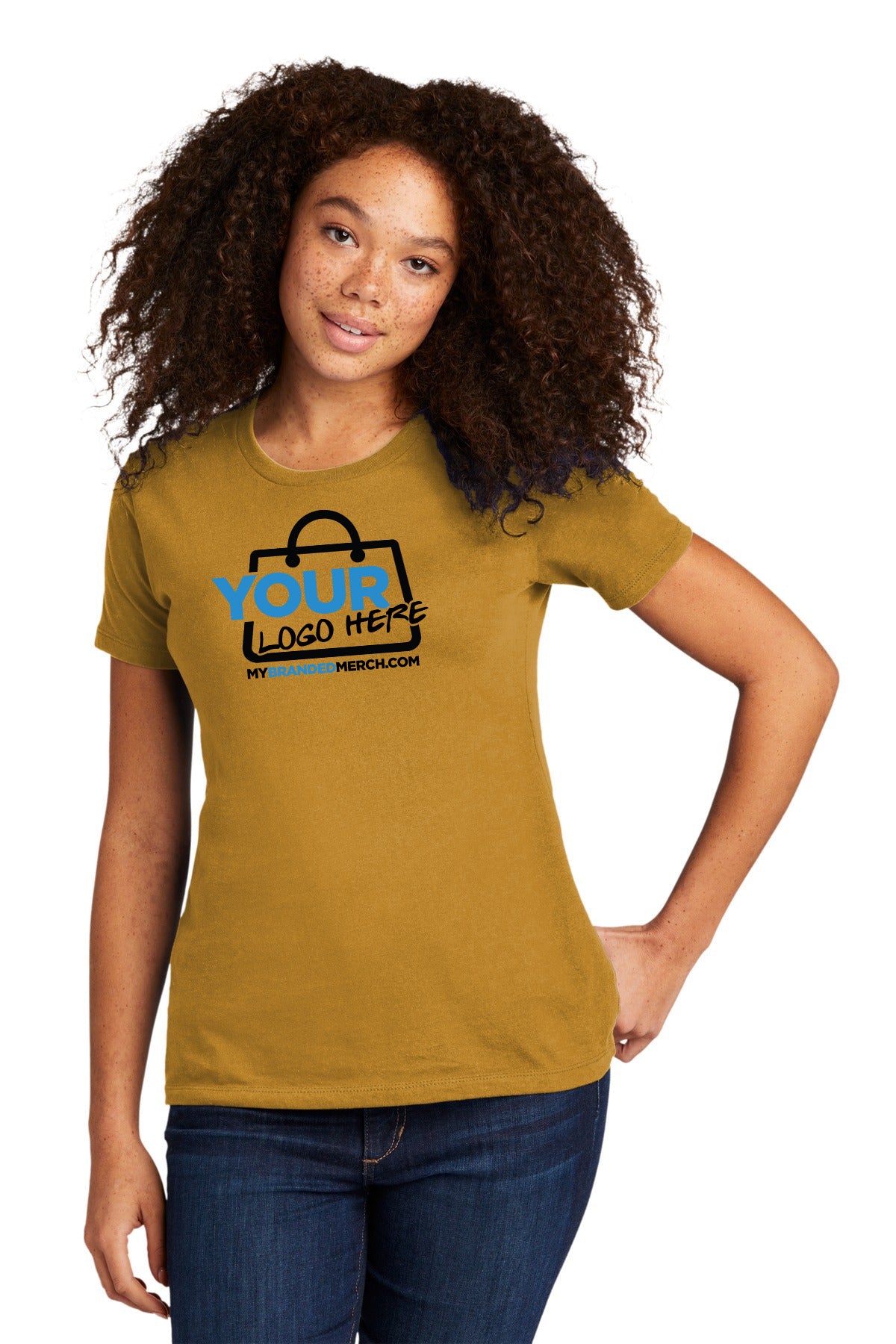 Custom logo Next Level Apparel® Women's Cotton Tee. NL3900 decoration preview