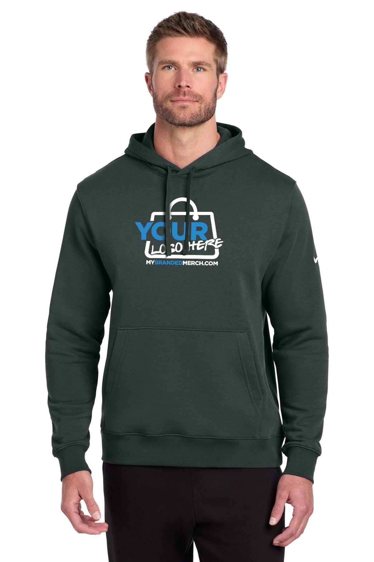Custom logo Nike Club Fleece Sleeve Swoosh Pullover Hoodie NKDR1499 decoration preview