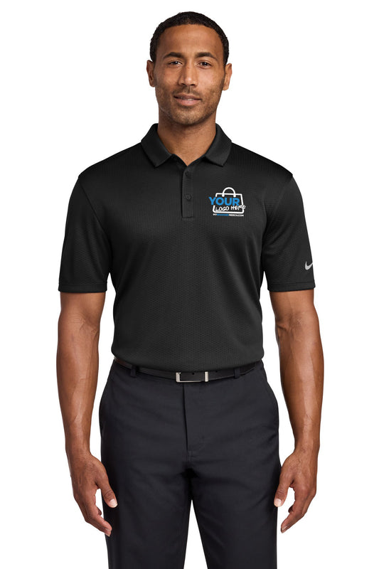 Custom logo Nike Dri-FIT Hex Textured Polo. NKAH6266 decoration preview