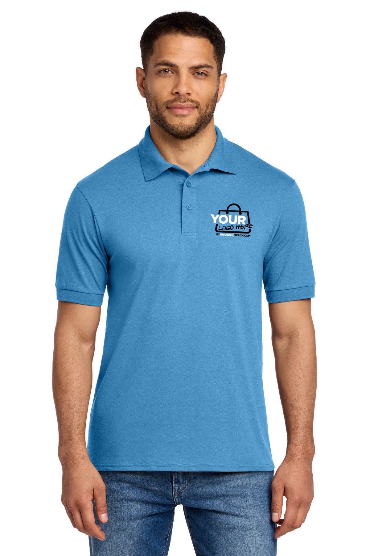 Custom logo Port & Co™ Core Blend Jersey Knit Polo. KP55 decoration preview