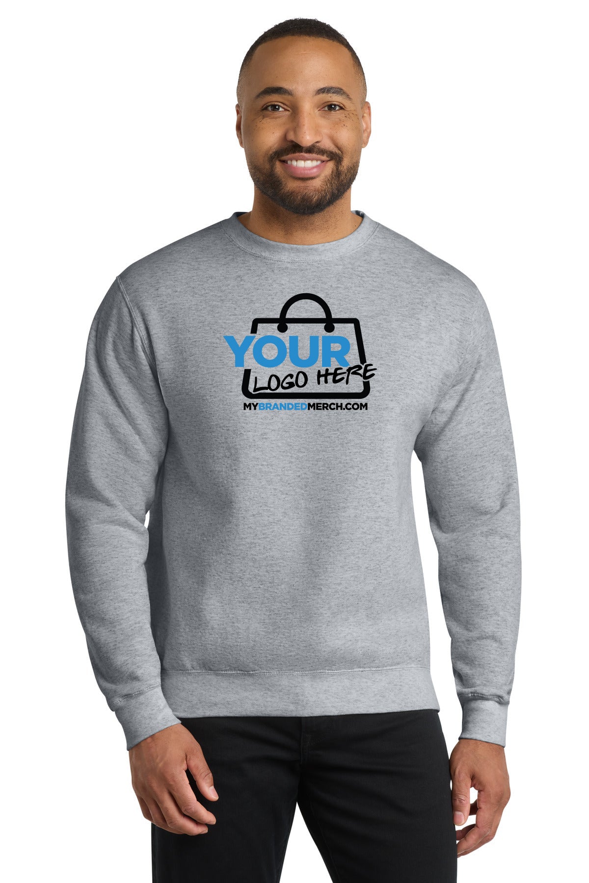 Custom logo Port & Co™ Core Fleece Crewneck Sweatshirt. PC78 decoration preview