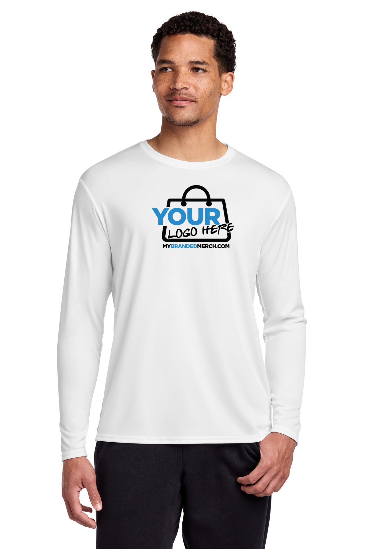 Custom logo Port & Co™ Long Sleeve Performance Tee. PC380LS decoration preview