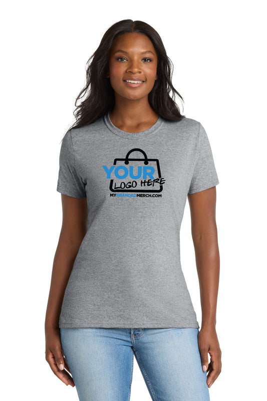 Custom logo Port & Co™ Women's Core Blend Tee. LPC55 decoration preview