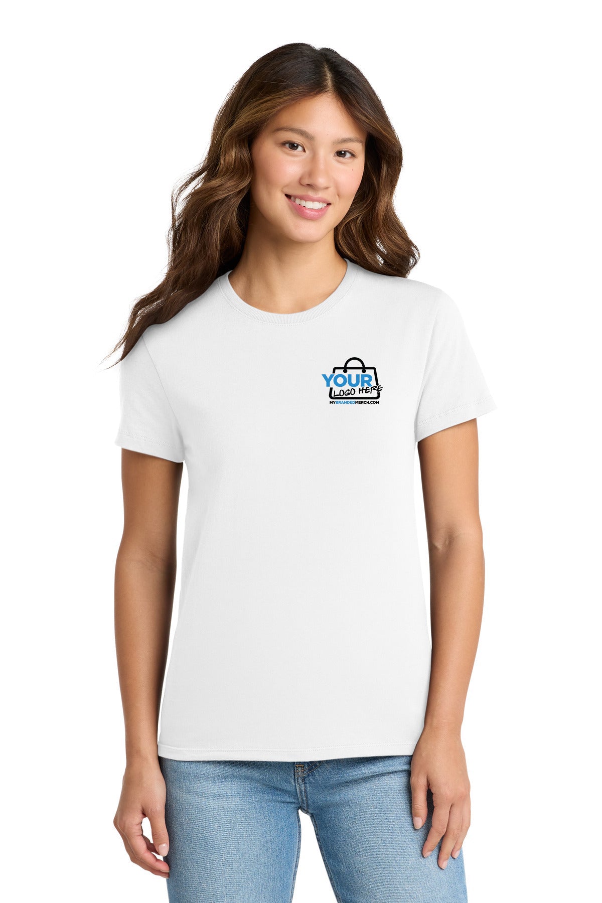 Custom logo Port & Co™ Women's Essential Tee. LPC61 decoration preview