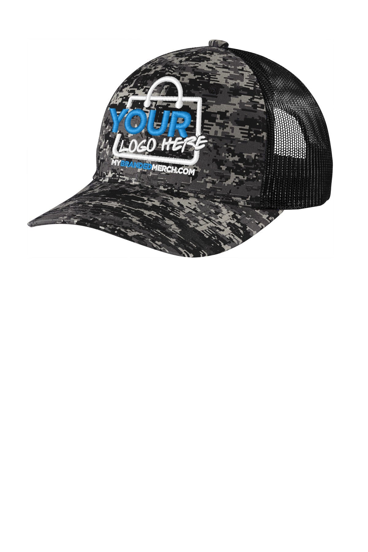 Custom logo Port Authority ® Digi Camo Snapback Trucker Cap C404 decoration preview