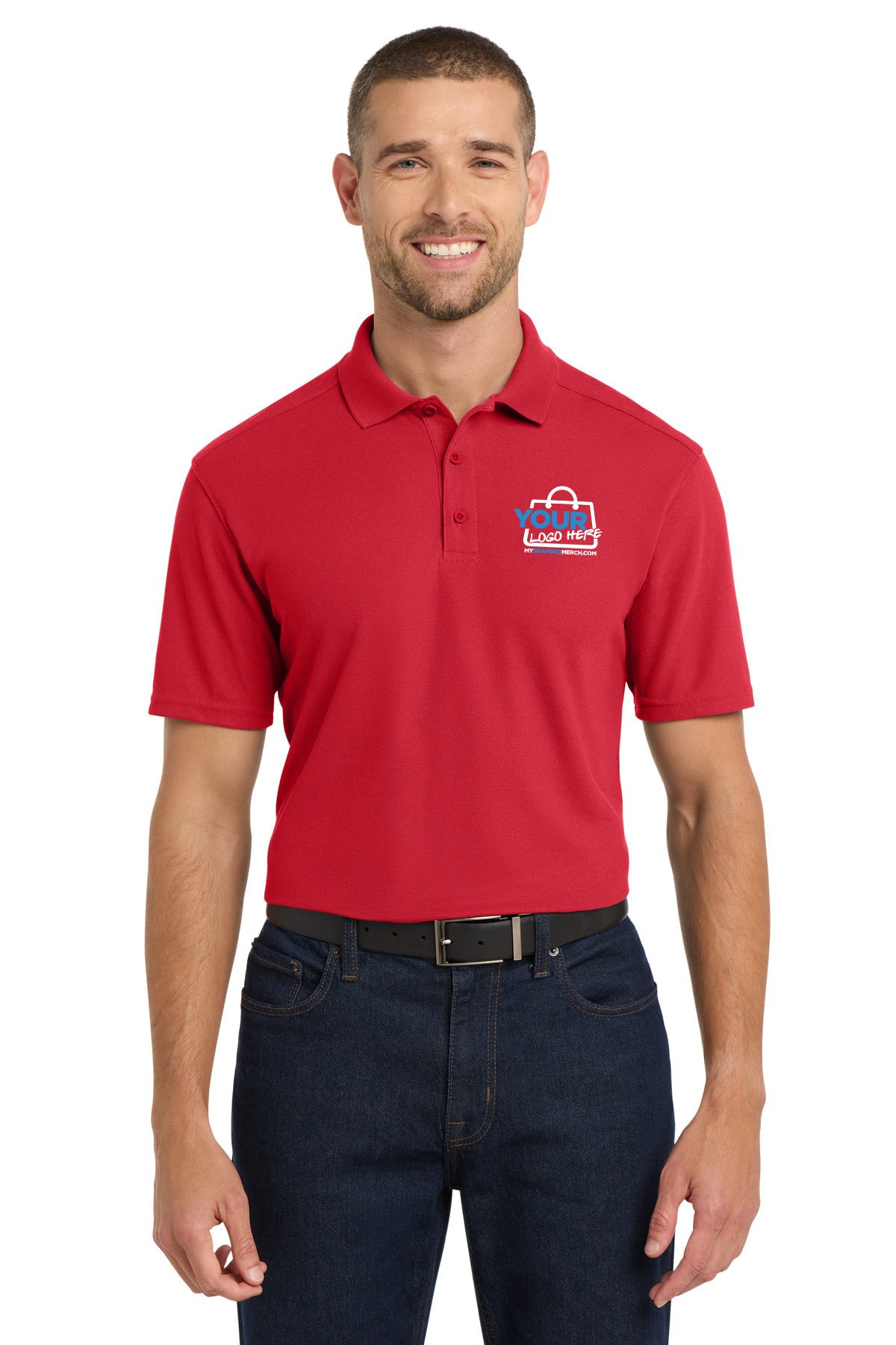 Custom logo Port Authority ® EZPerformance ™ Pique Polo. K600 decoration preview