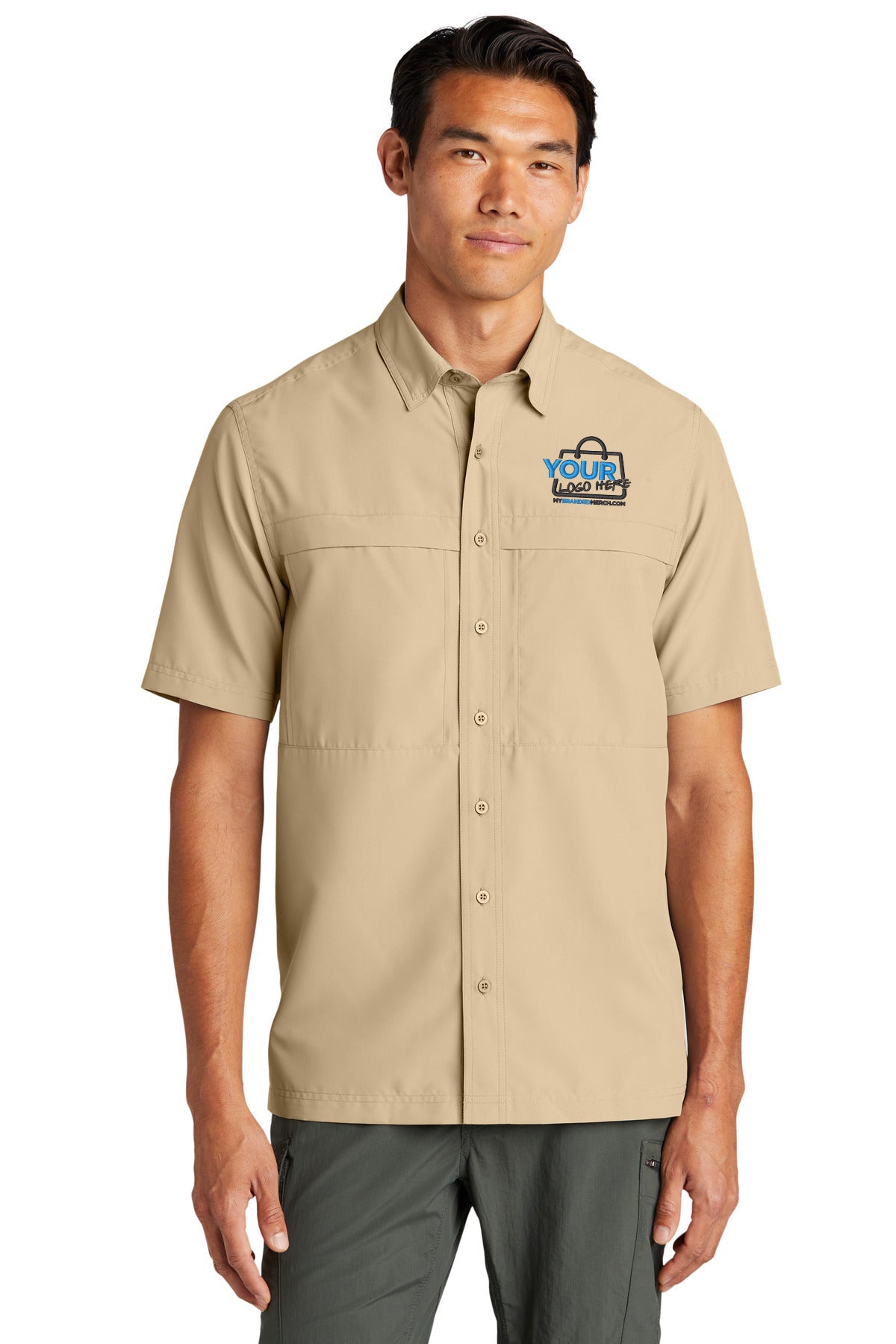 Custom logo Port Authority® Short Sleeve UV Daybreak Shirt W961 decoration preview