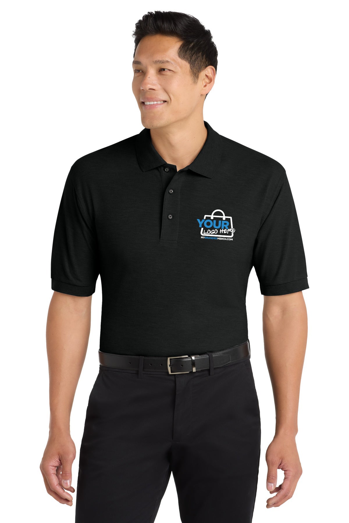Custom logo Port Authority Silk Touch Polo K500 decoration preview