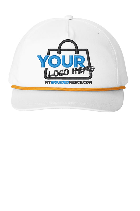 Custom logo Port Authority® Snapback Five-Panel Rope Cap C962 decoration preview