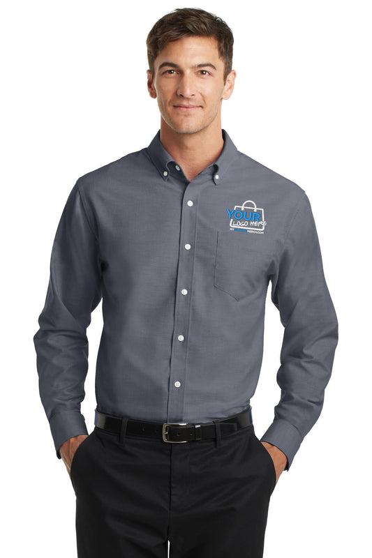 Custom logo Port Authority® SuperPro™ Oxford Shirt. S658 decoration preview