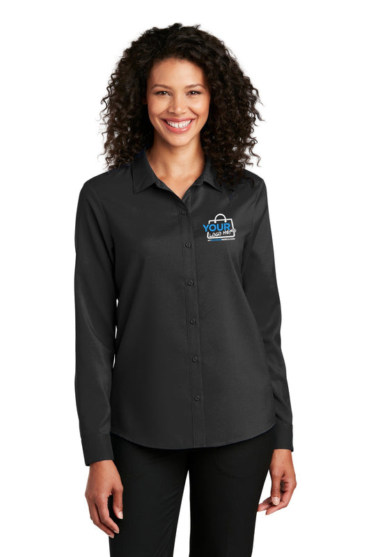 Custom logo Port Authority® Women's Long Sleeve Performance Staff Shirt LW401 decoration preview