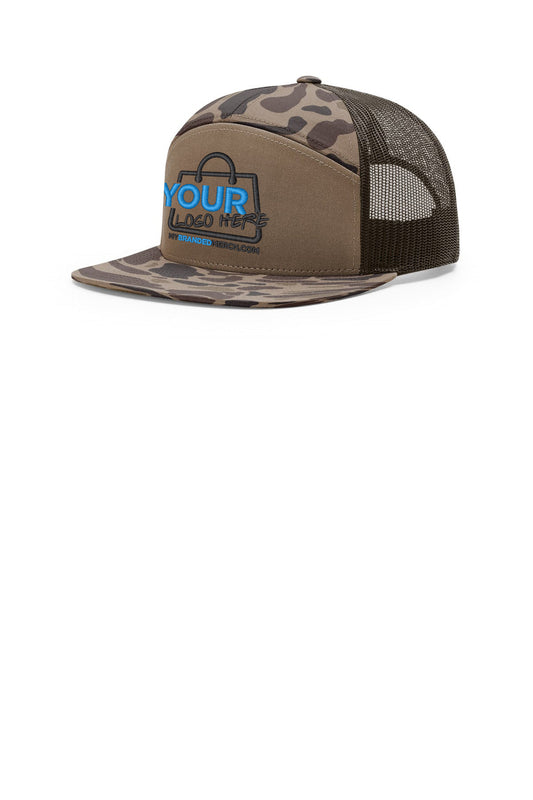 Custom logo Richardson Printed 7-Panel Trucker 168P decoration preview