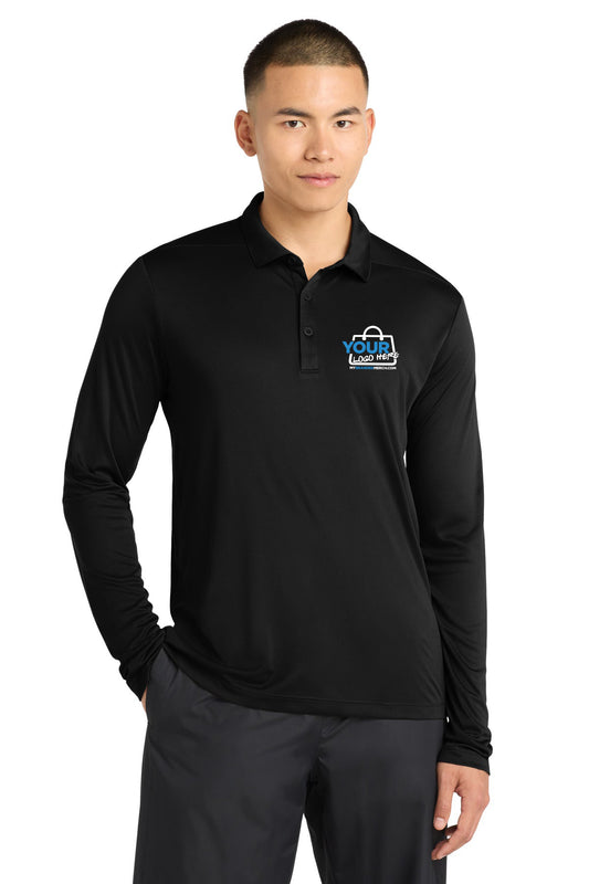 Custom logo Sport-Tek ® Posi-UV® Pro Long Sleeve Polo. ST520LS decoration preview
