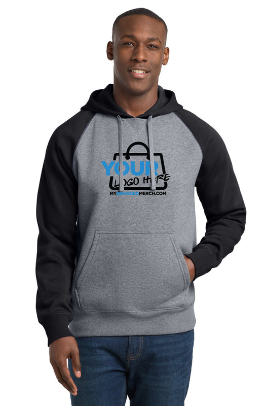Custom logo Sport-Tek® Raglan Colorblock Pullover Hooded Sweatshirt. ST267 decoration preview