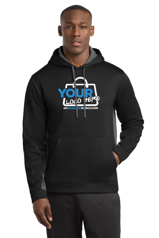 Custom logo Sport-Tek® Sport-Wick® Fleece Colorblock Hooded Pullover. ST235 decoration preview