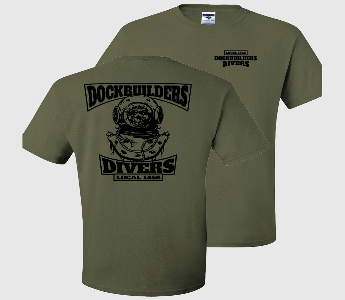 Dock Builders 1456 Divers T-Shirt - Military Green