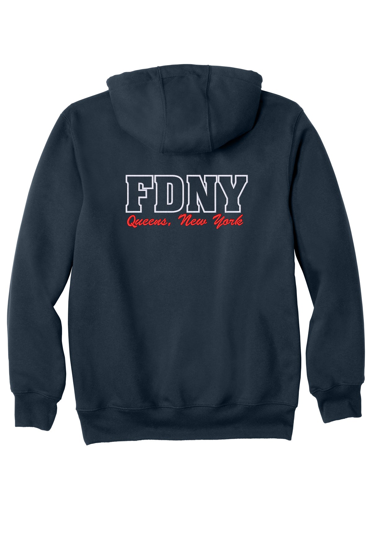 FDNY EMS Station 49 Carhartt CT100615 navy back with embroidered FDNY Queens New York design