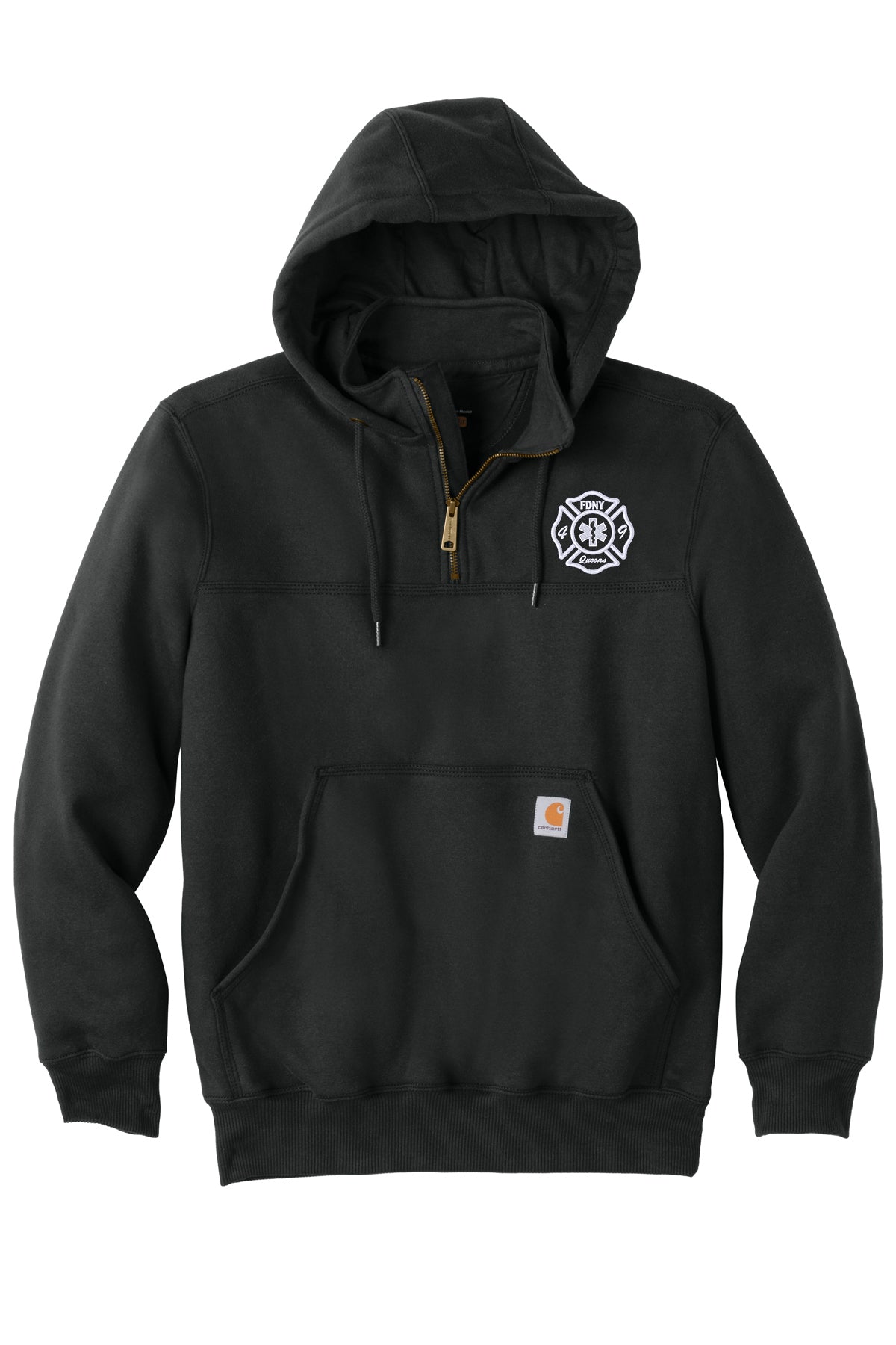 FDNY EMS Station 49 Carhartt CT100617 black front with embroidered Station 49 left chest emblem