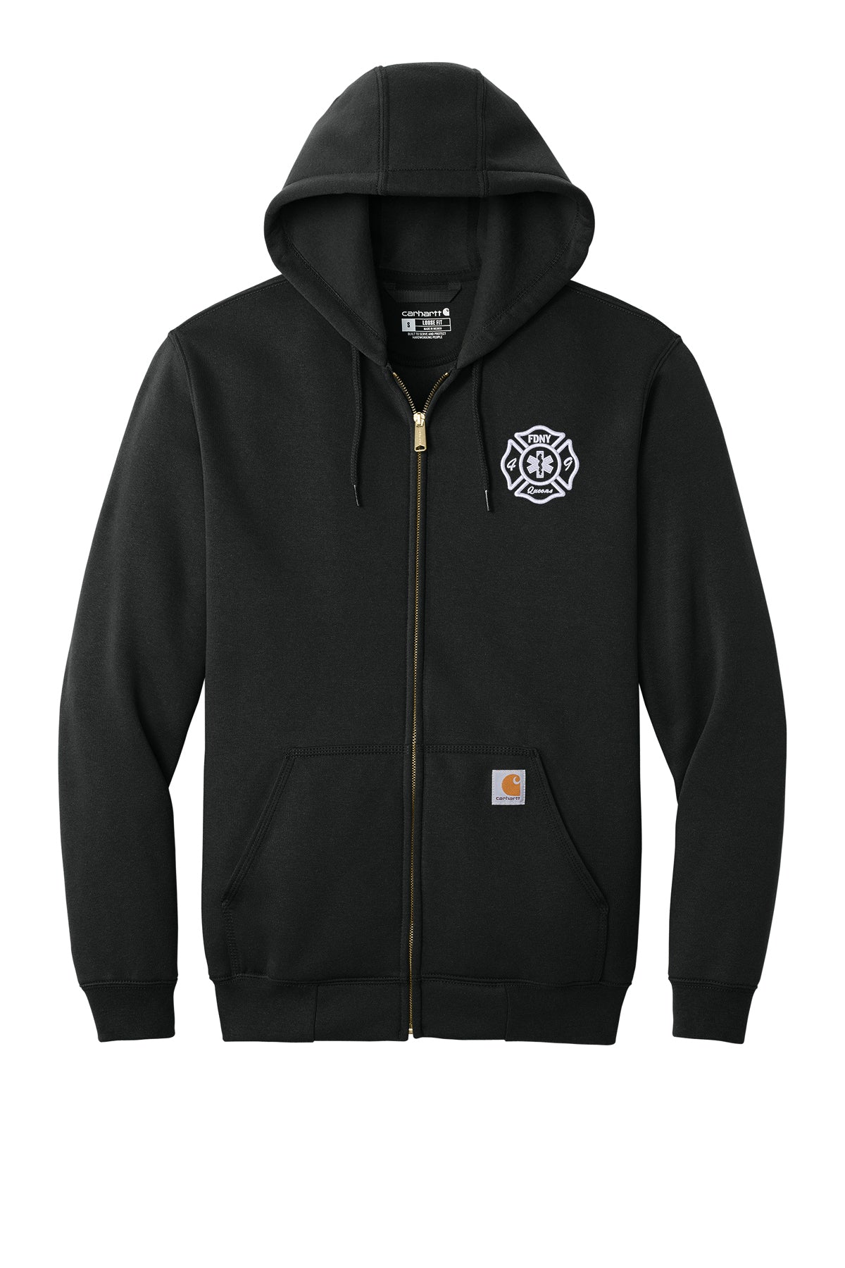 FDNY EMS Station 49 Carhartt CTK122 black front with embroidered Station 49 left chest emblem