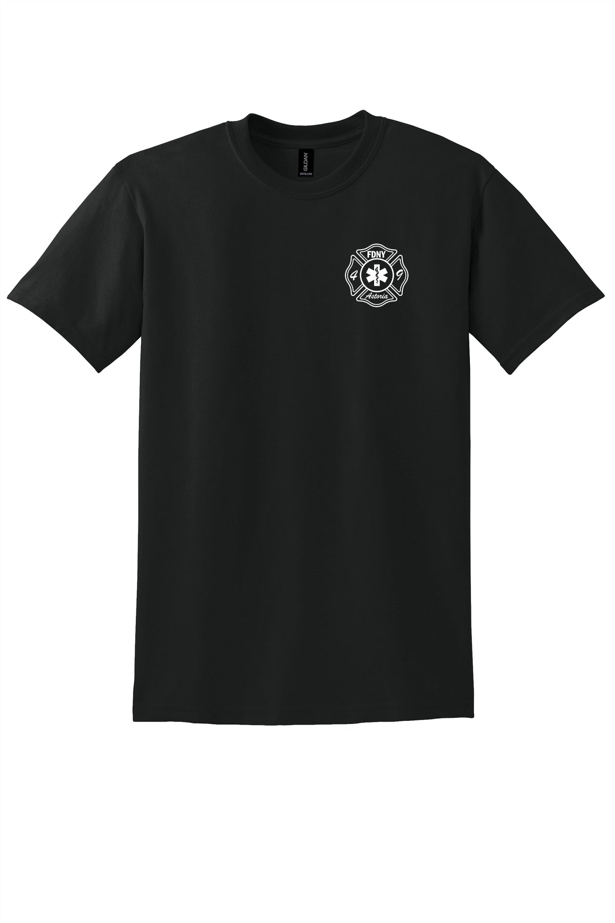 FDNY EMS Station 49 Guardians of the Gate black Gildan 8000 T-shirt front