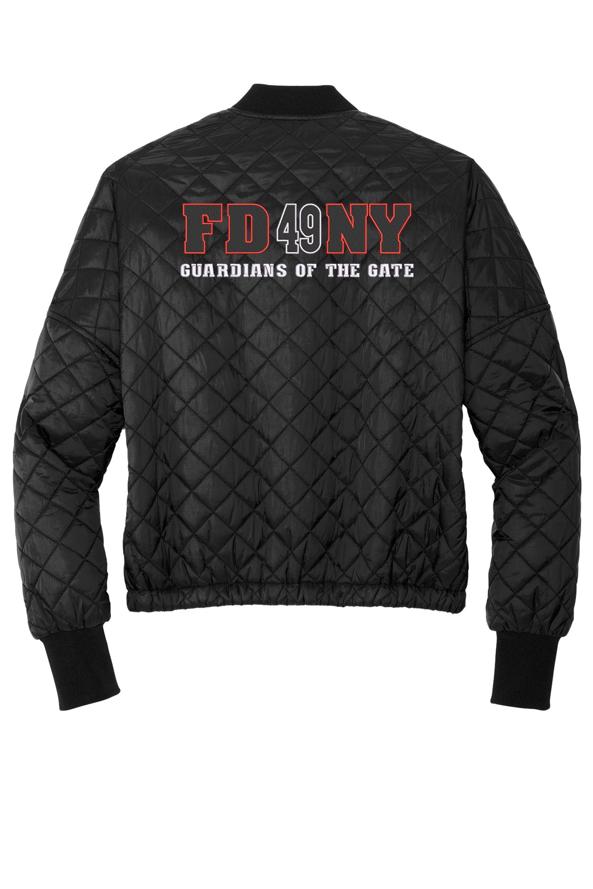FDNY EMS Station 49 Guardians of the Gate women's MM7201 Deep Black jacket flat back