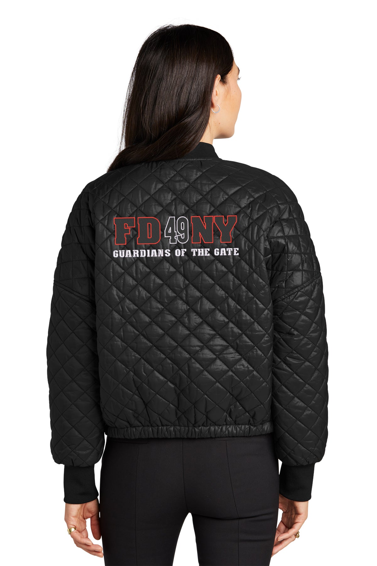 FDNY EMS Station 49 Guardians of the Gate women's MM7201 Deep Black jacket model back
