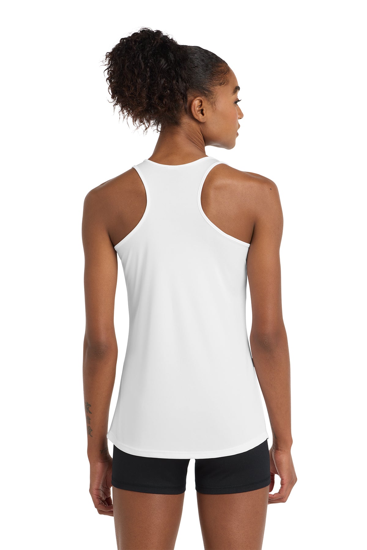 Hamptons Fitness Women's PosiCharge Racerback Tank LST356 white back view