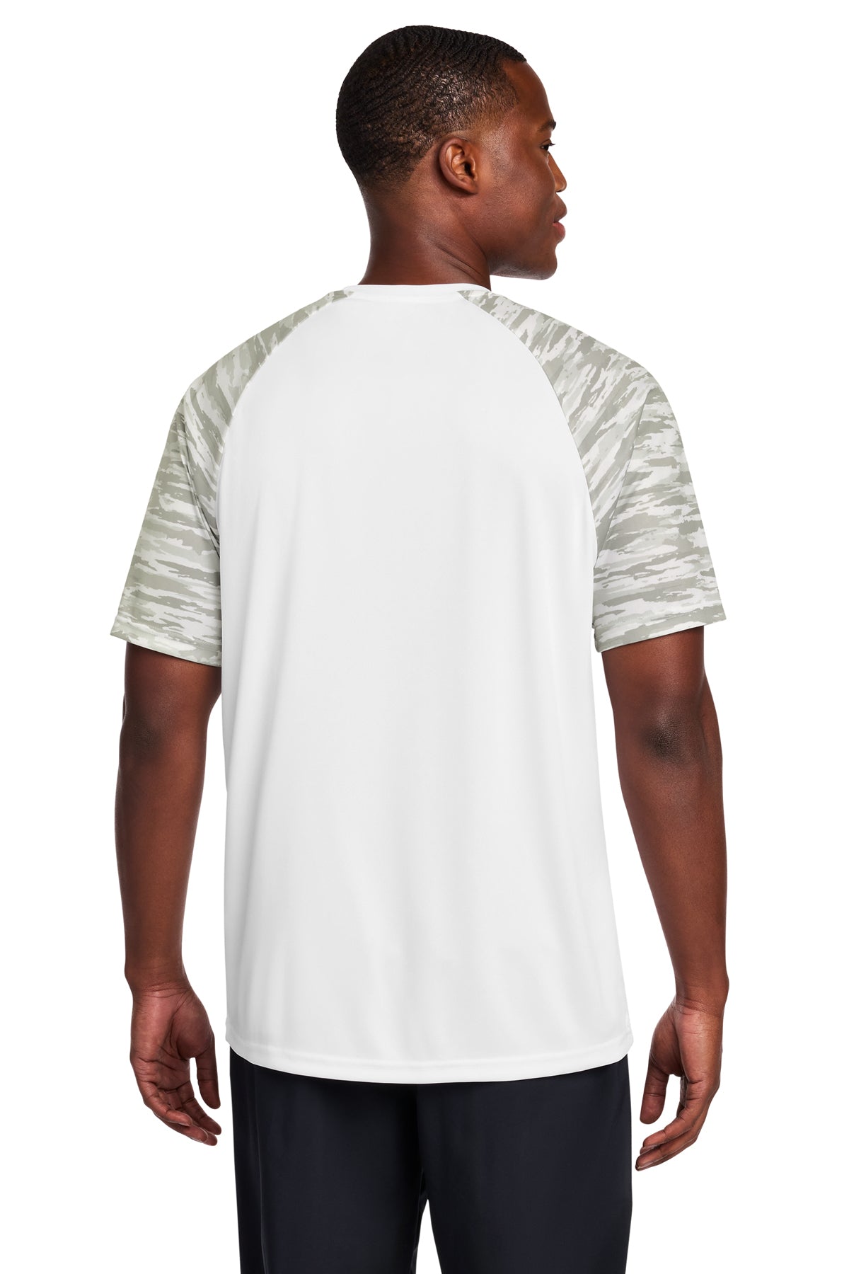 Hamptons Fitness Drift Camo Performance Tee ST376 white back view