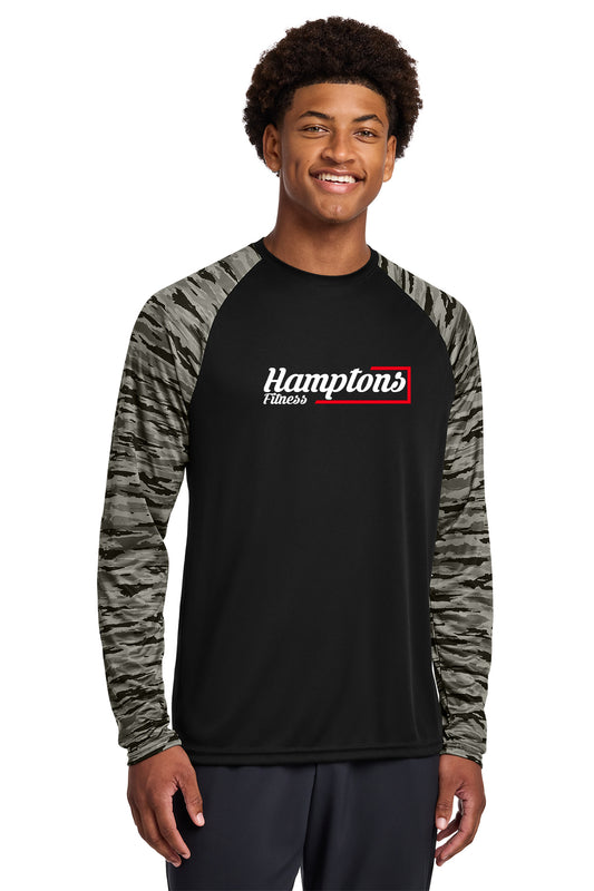 Hamptons Fitness ST376LS black long sleeve performance tee front