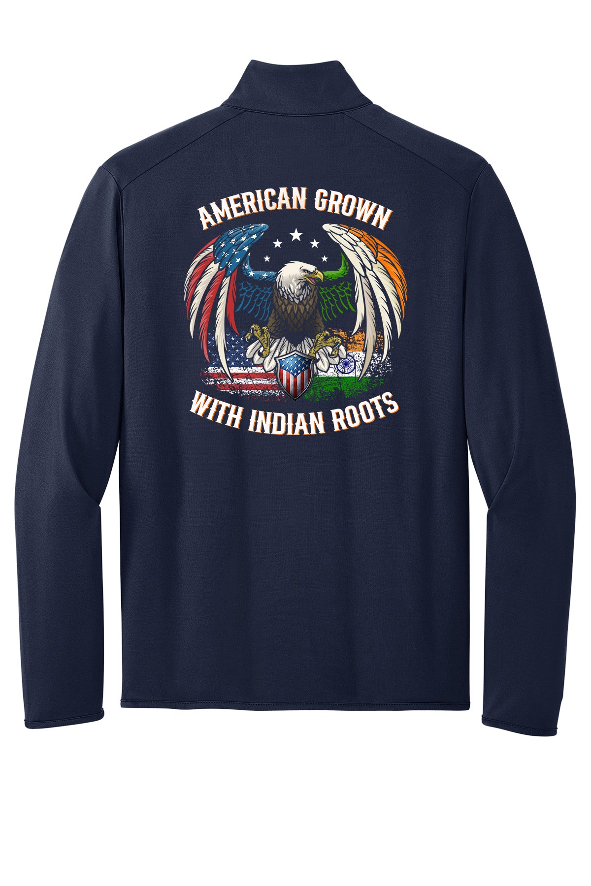 Indian Roots - Indian Officers Society Full-Zip Stretch Fleece K595 back design