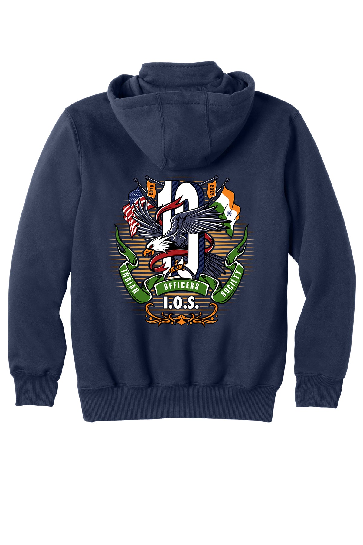 10 Years Indian Officers Society Carhartt 1/4 Zip Hoodie CT100617 back design