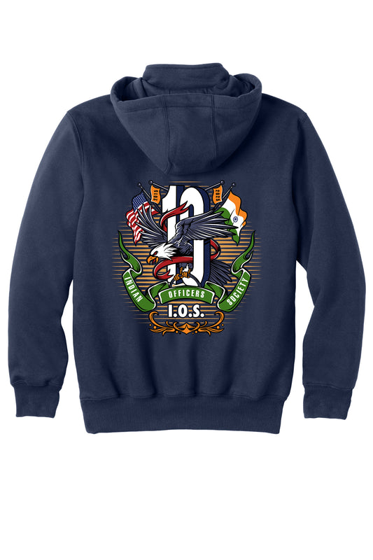 10 Years Indian Officers Society Carhartt 1/4 Zip Hoodie CT100617 back design