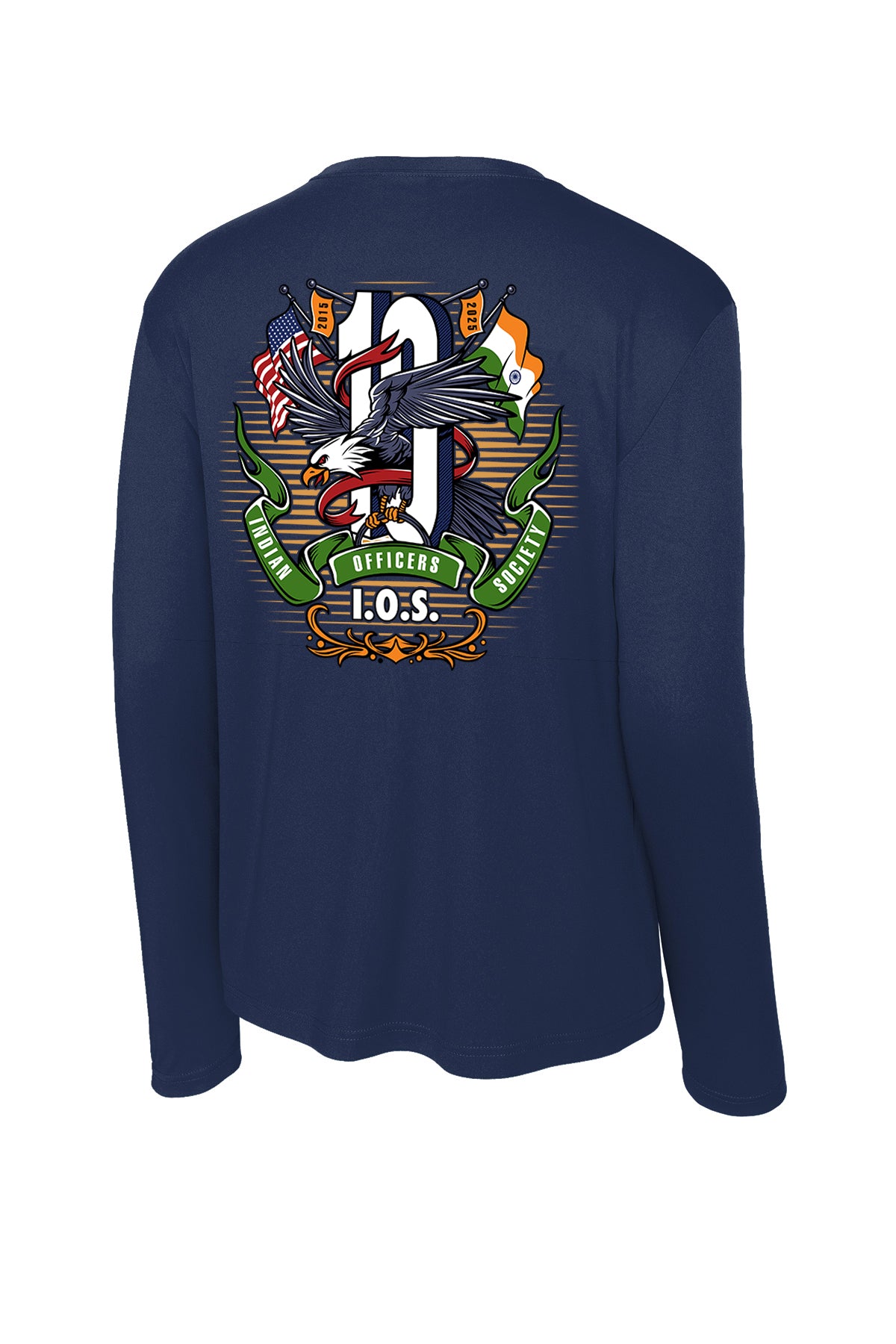 10 Years Indian Officers Society Performance Long Sleeve ST350LS back design