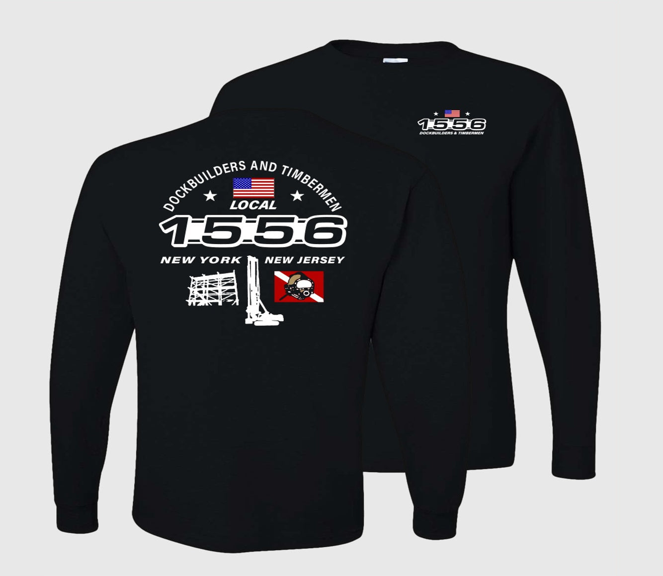 Dockbuilders & Timbermen Local 1556 Long Sleeve - Black