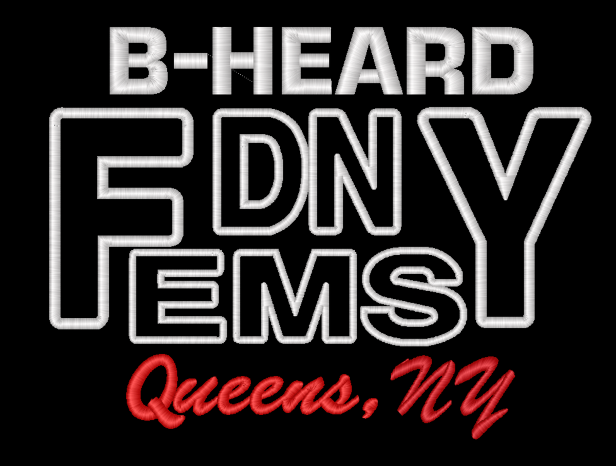 B-HEARD FDNY EMS Queens back embroidery artwork
