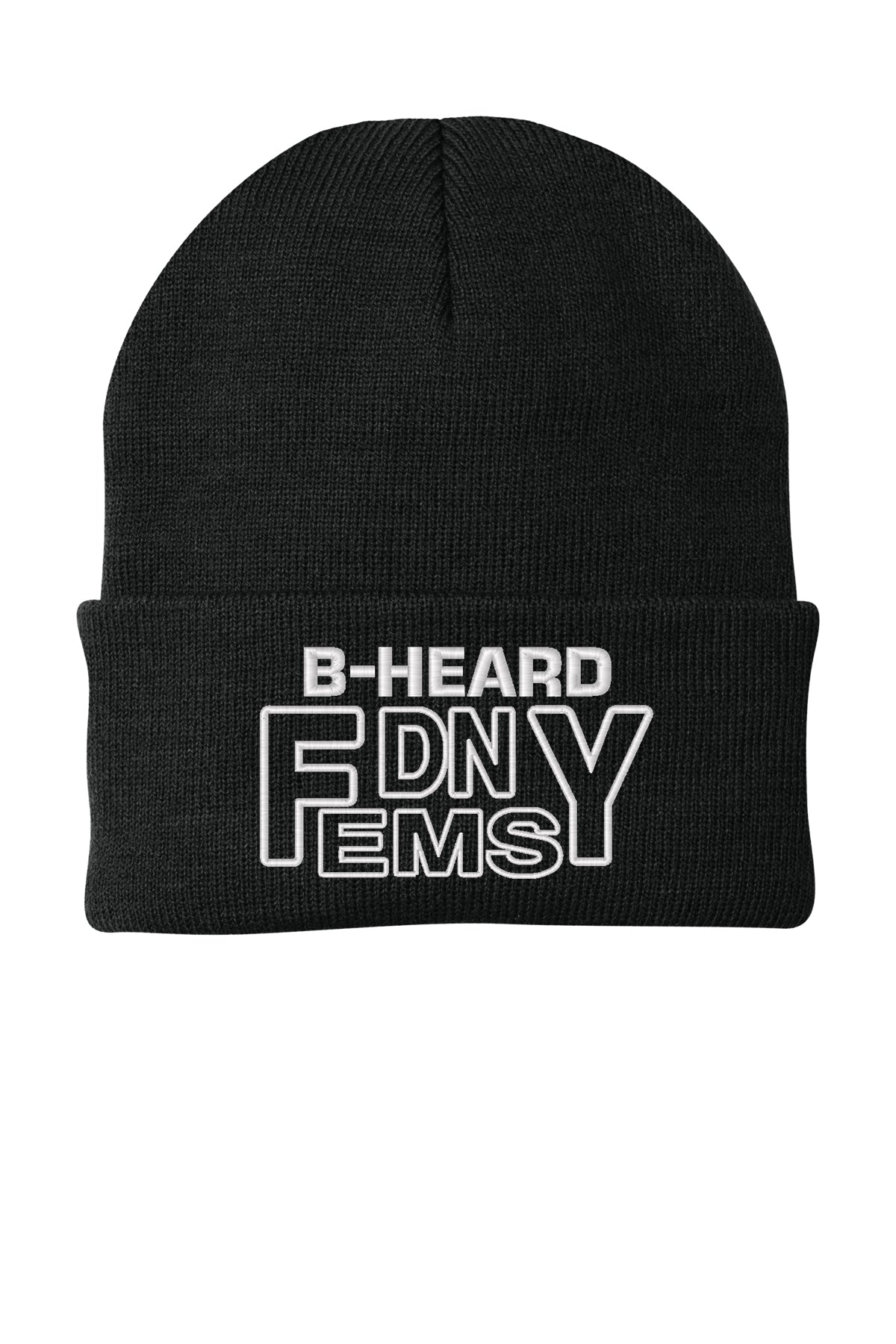 FDNY EMS Station 90 B-HEARD embroidered CP90 cuffed beanie in black
