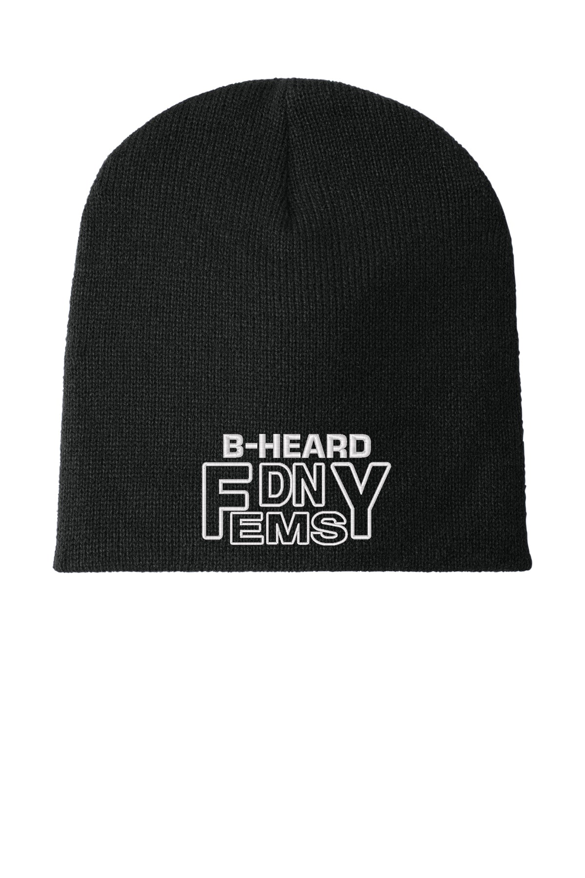 FDNY EMS Station 90 B-HEARD embroidered CP91 beanie in black