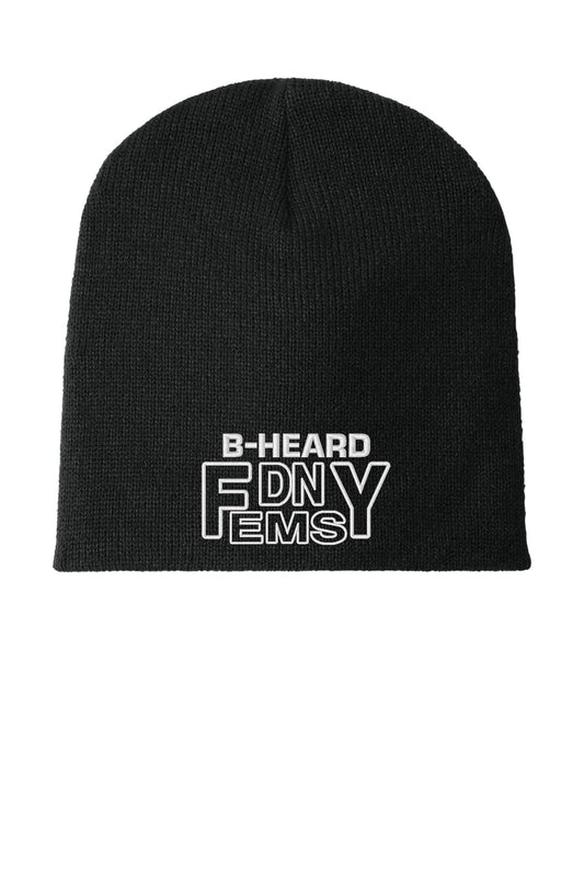 FDNY EMS Station 90 B-HEARD embroidered CP91 beanie in black